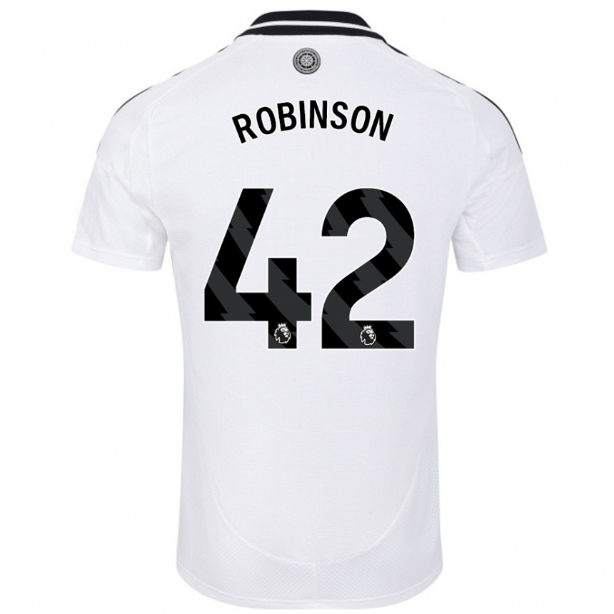 Niño Fútbol Camiseta Charlie Robinson #42 Blanco 1ª Equipación 2024/25 Perú