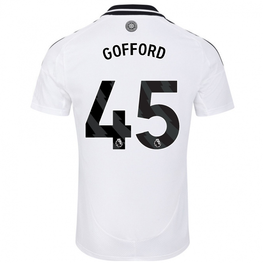 Niño Fútbol Camiseta Oliver Gofford #45 Blanco 1ª Equipación 2024/25 Perú