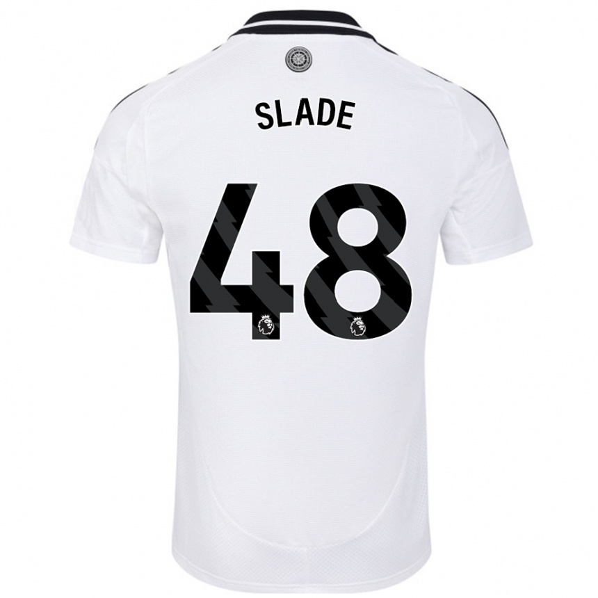 Niño Fútbol Camiseta Bradley Slade #48 Blanco 1ª Equipación 2024/25 Perú