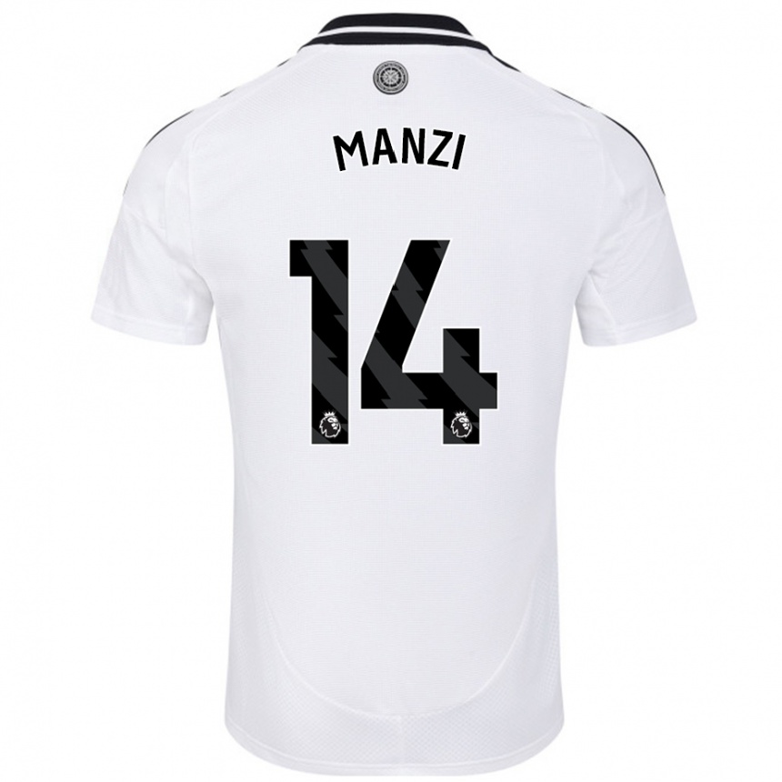 Niño Fútbol Camiseta Sophie Manzi #14 Blanco 1ª Equipación 2024/25 Perú