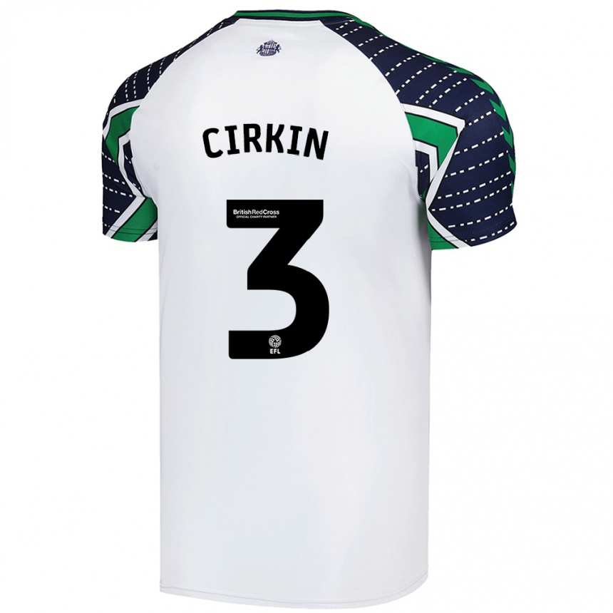 Niño Fútbol Camiseta Dennis Cirkin #3 Blanco 2ª Equipación 2024/25 Perú