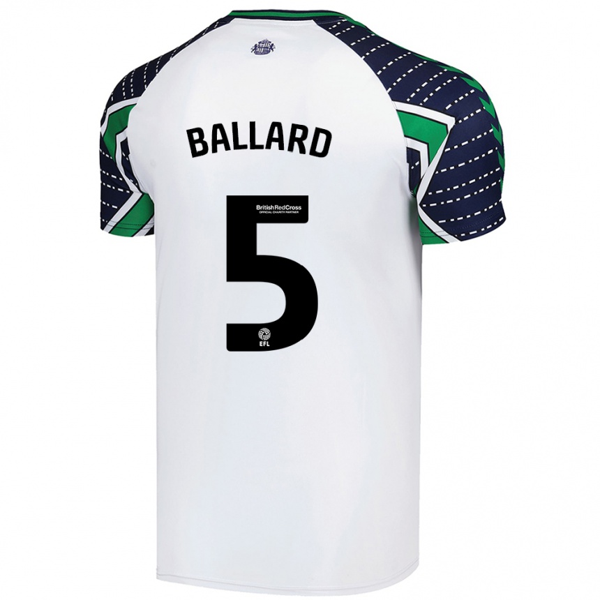 Niño Fútbol Camiseta Daniel Ballard #5 Blanco 2ª Equipación 2024/25 Perú