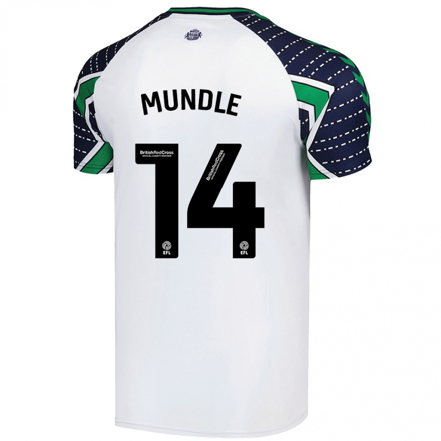 Niño Fútbol Camiseta Romaine Mundle #14 Blanco 2ª Equipación 2024/25 Perú