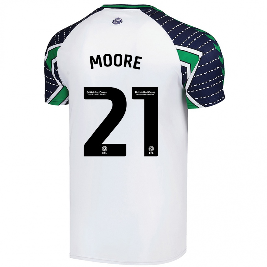 Niño Fútbol Camiseta Simon Moore #21 Blanco 2ª Equipación 2024/25 Perú