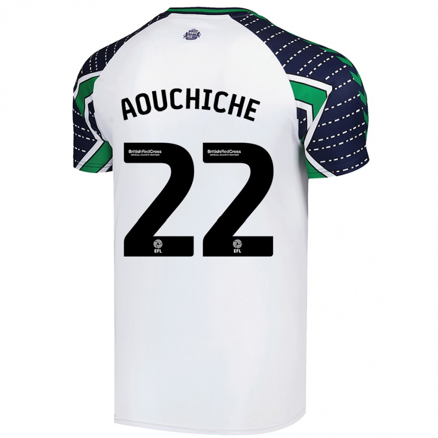 Niño Fútbol Camiseta Adil Aouchiche #22 Blanco 2ª Equipación 2024/25 Perú