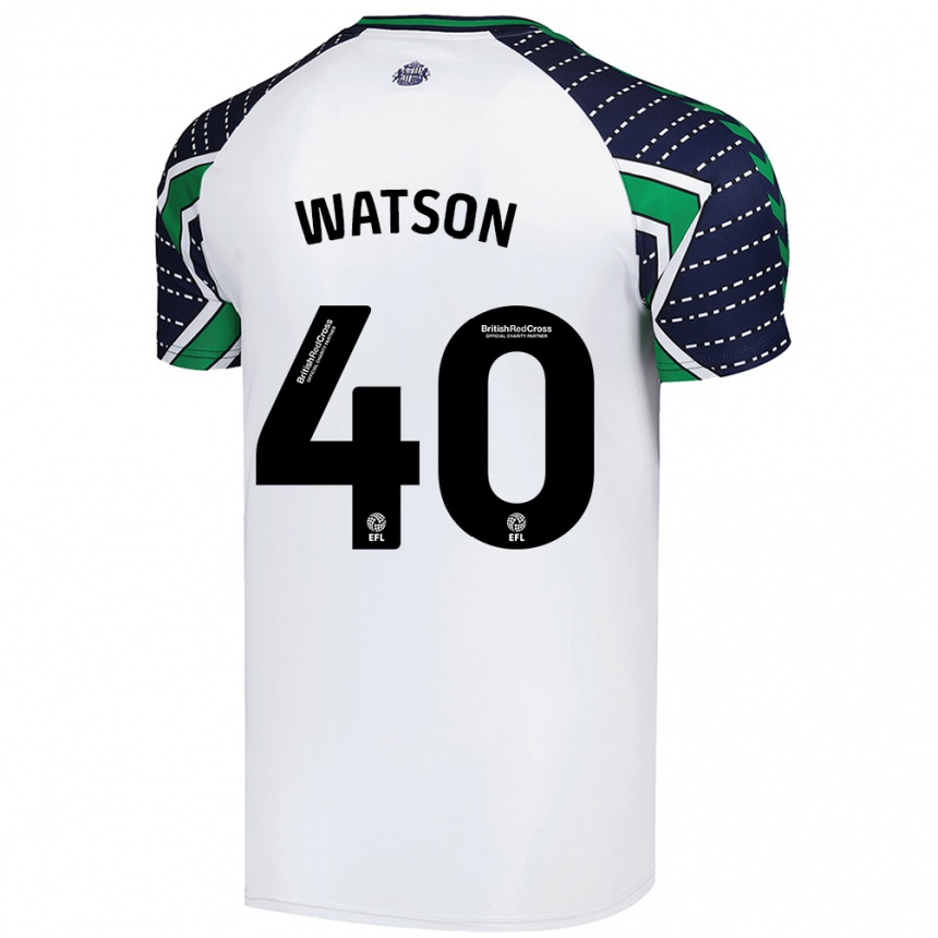 Niño Fútbol Camiseta Tom Watson #40 Blanco 2ª Equipación 2024/25 Perú