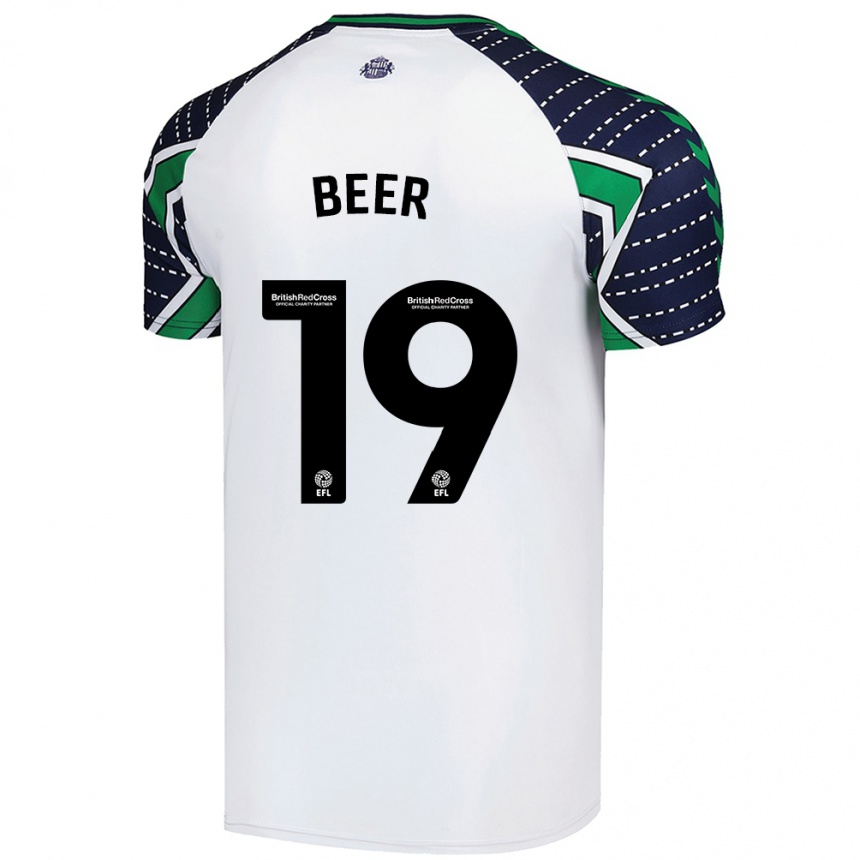 Niño Fútbol Camiseta Megan Beer #19 Blanco 2ª Equipación 2024/25 Perú