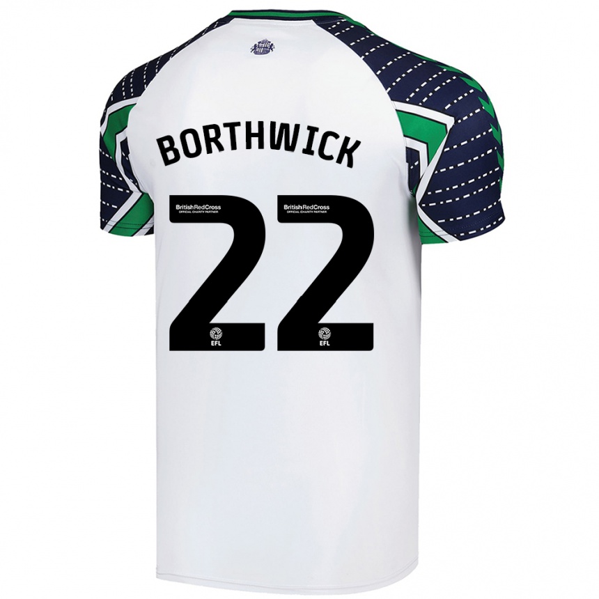 Niño Fútbol Camiseta Megan Borthwick #22 Blanco 2ª Equipación 2024/25 Perú