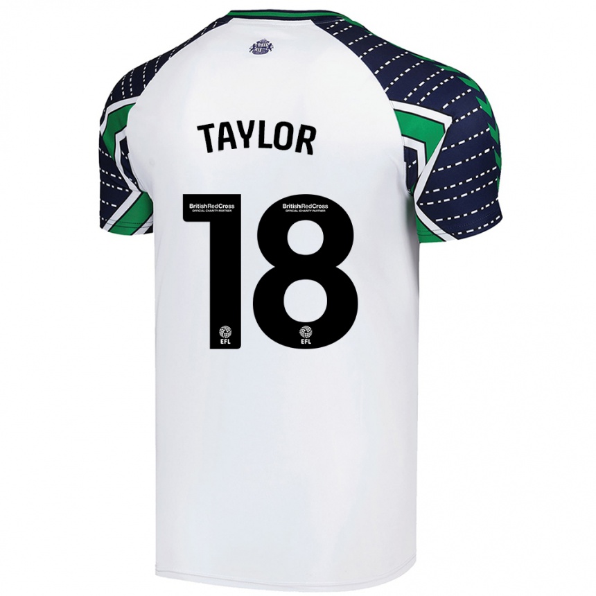 Niño Fútbol Camiseta Ellis Taylor #18 Blanco 2ª Equipación 2024/25 Perú