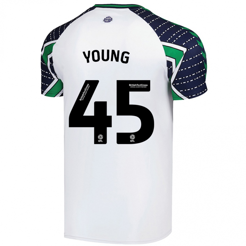 Niño Fútbol Camiseta Matthew Young #45 Blanco 2ª Equipación 2024/25 Perú