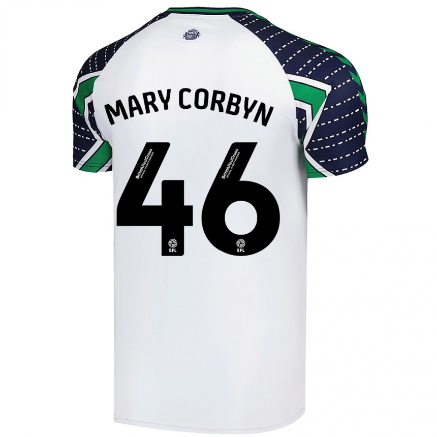 Niño Fútbol Camiseta Mary Corbyn #46 Blanco 2ª Equipación 2024/25 Perú