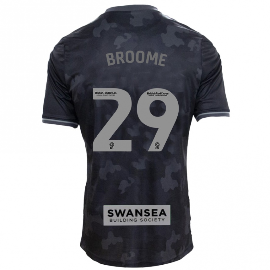 Niño Fútbol Camiseta Nathan Broome #29 Negro 2ª Equipación 2024/25 Perú