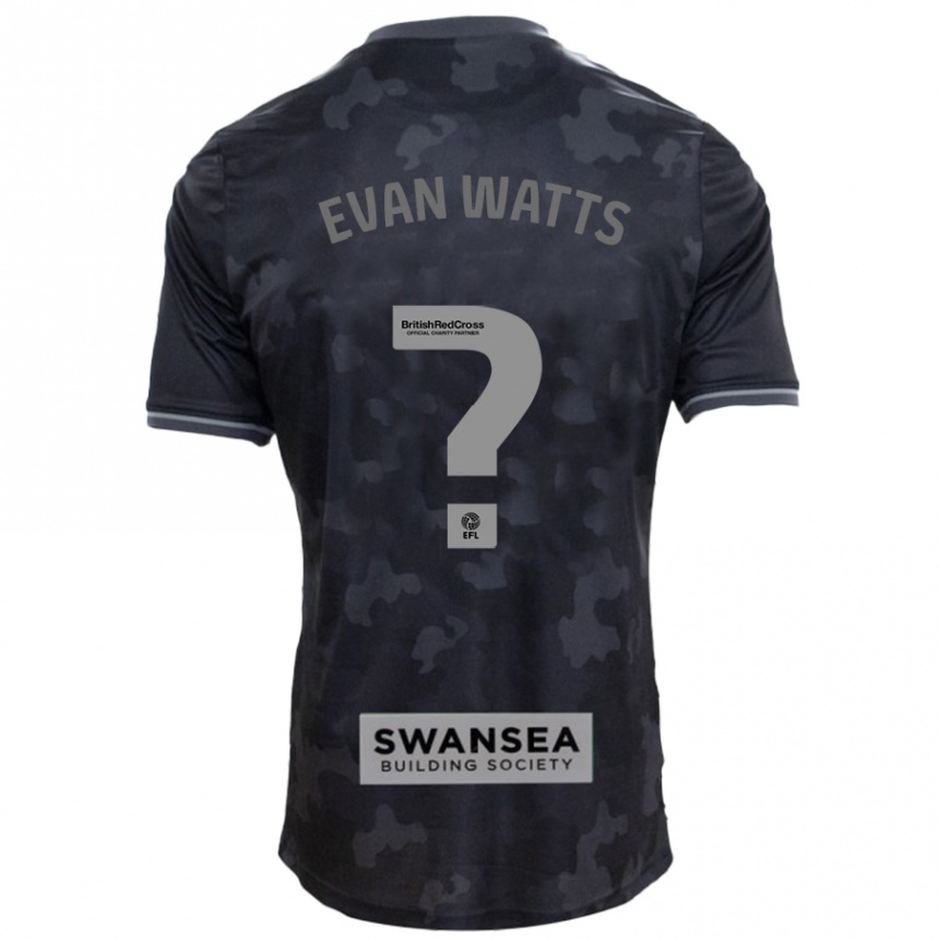 Niño Fútbol Camiseta Evan Watts #0 Negro 2ª Equipación 2024/25 Perú