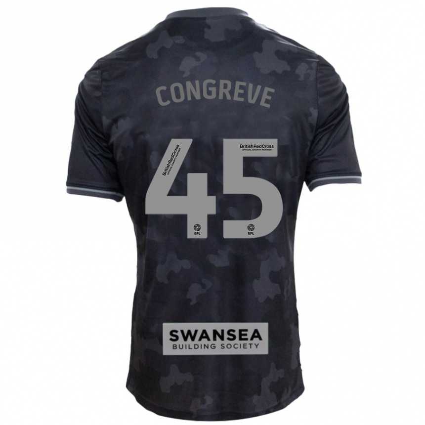 Niño Fútbol Camiseta Cameron Congreve #45 Negro 2ª Equipación 2024/25 Perú