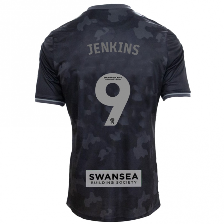 Niño Fútbol Camiseta Nieve Jenkins #9 Negro 2ª Equipación 2024/25 Perú