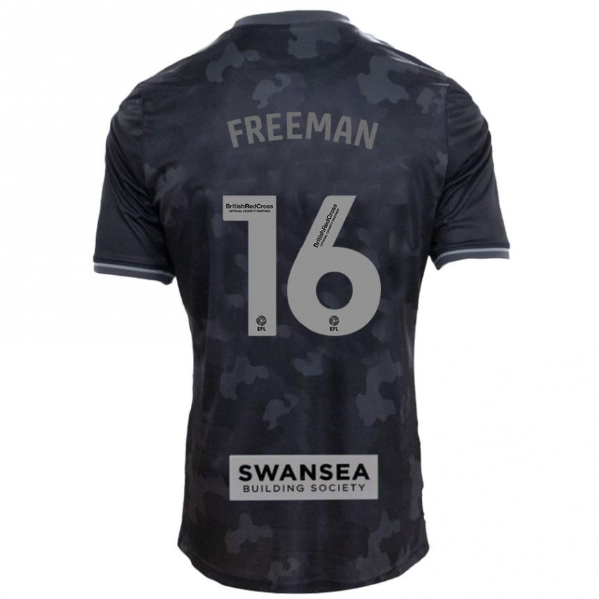 Niño Fútbol Camiseta Emily Freeman #16 Negro 2ª Equipación 2024/25 Perú