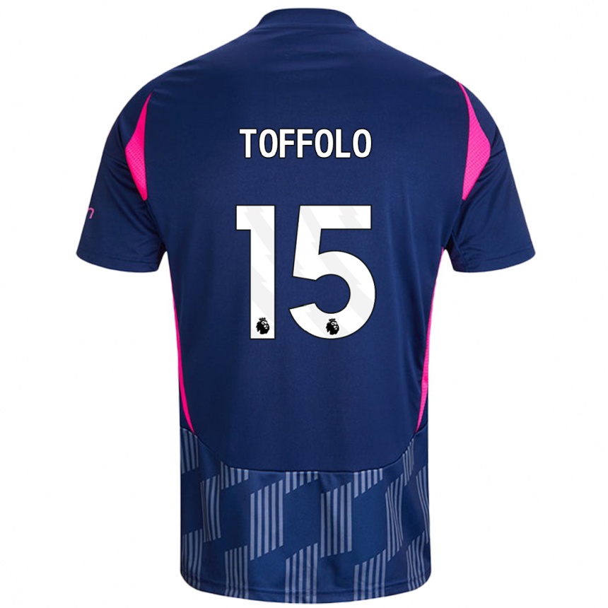 Niño Fútbol Camiseta Harry Toffolo #15 Azul Real Rosa 2ª Equipación 2024/25 Perú