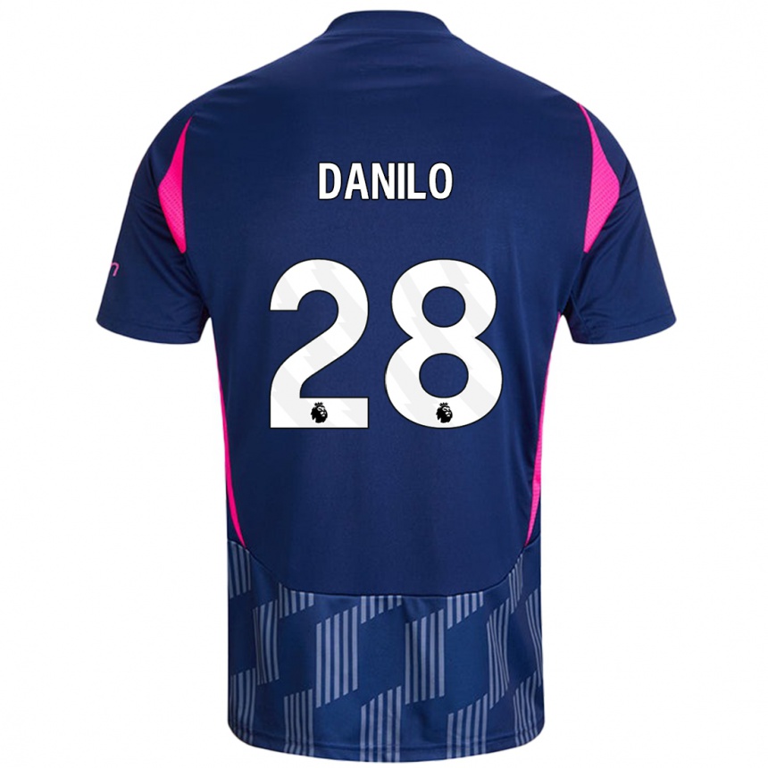 Niño Fútbol Camiseta Danilo #28 Azul Real Rosa 2ª Equipación 2024/25 Perú