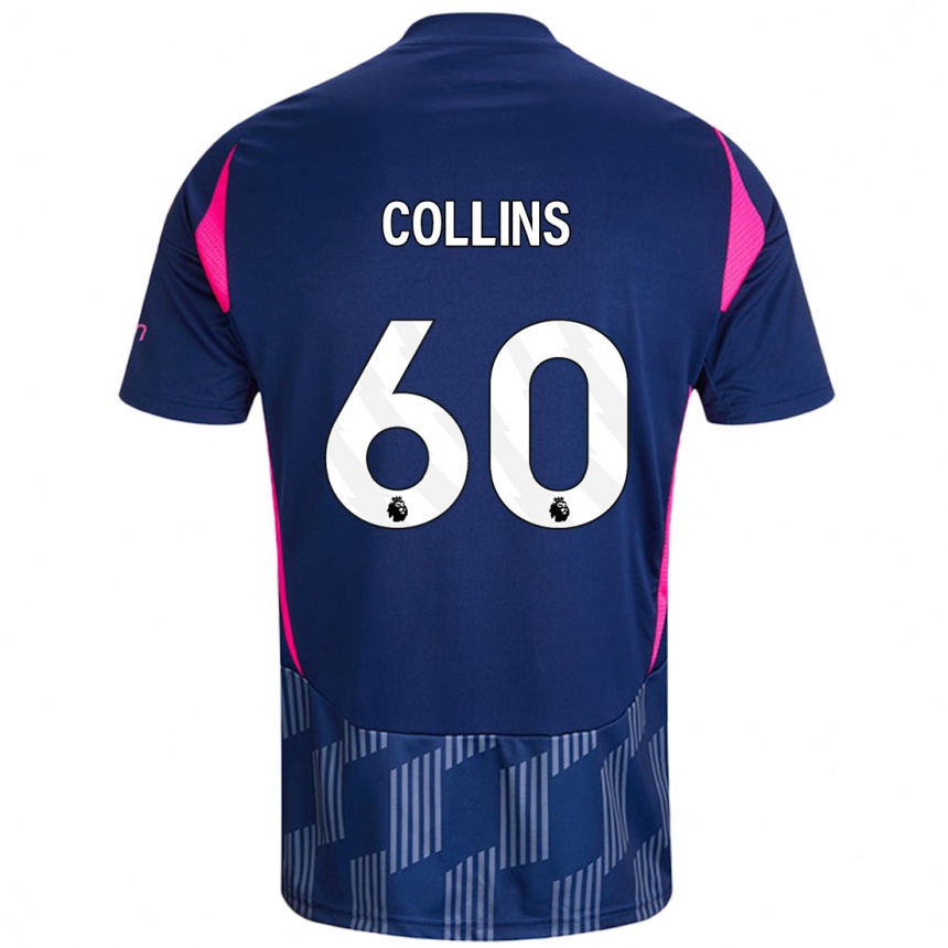 Niño Fútbol Camiseta Sam Collins #60 Azul Real Rosa 2ª Equipación 2024/25 Perú