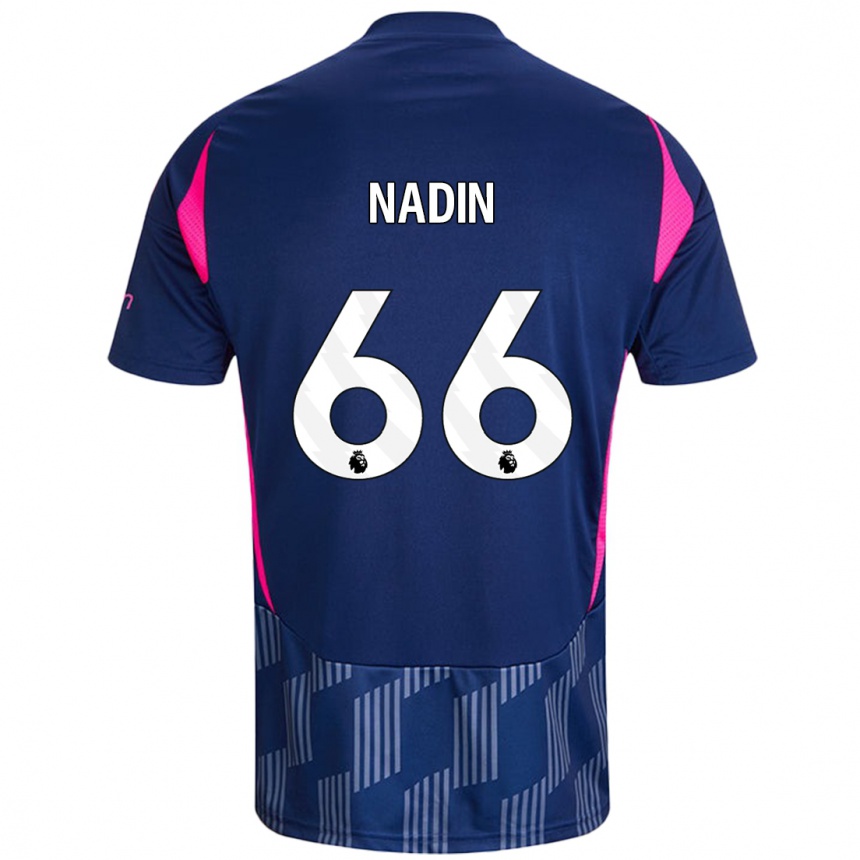 Niño Fútbol Camiseta Jack Nadin #66 Azul Real Rosa 2ª Equipación 2024/25 Perú