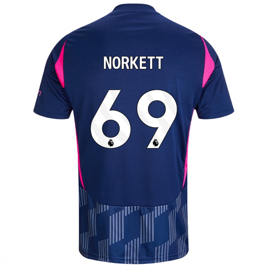 Niño Fútbol Camiseta Manni Norkett #69 Azul Real Rosa 2ª Equipación 2024/25 Perú