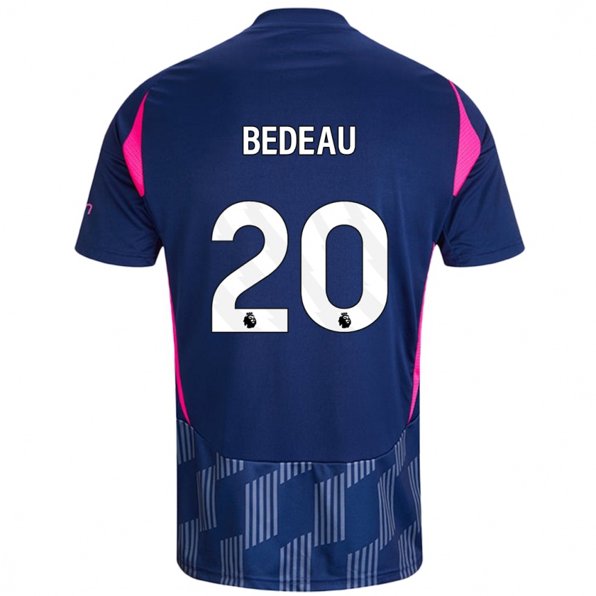 Niño Fútbol Camiseta Naomi Bedeau #20 Azul Real Rosa 2ª Equipación 2024/25 Perú