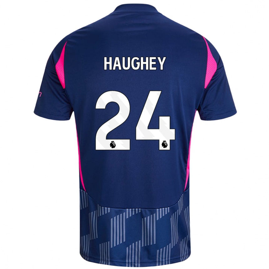 Niño Fútbol Camiseta Ella Haughey #24 Azul Real Rosa 2ª Equipación 2024/25 Perú