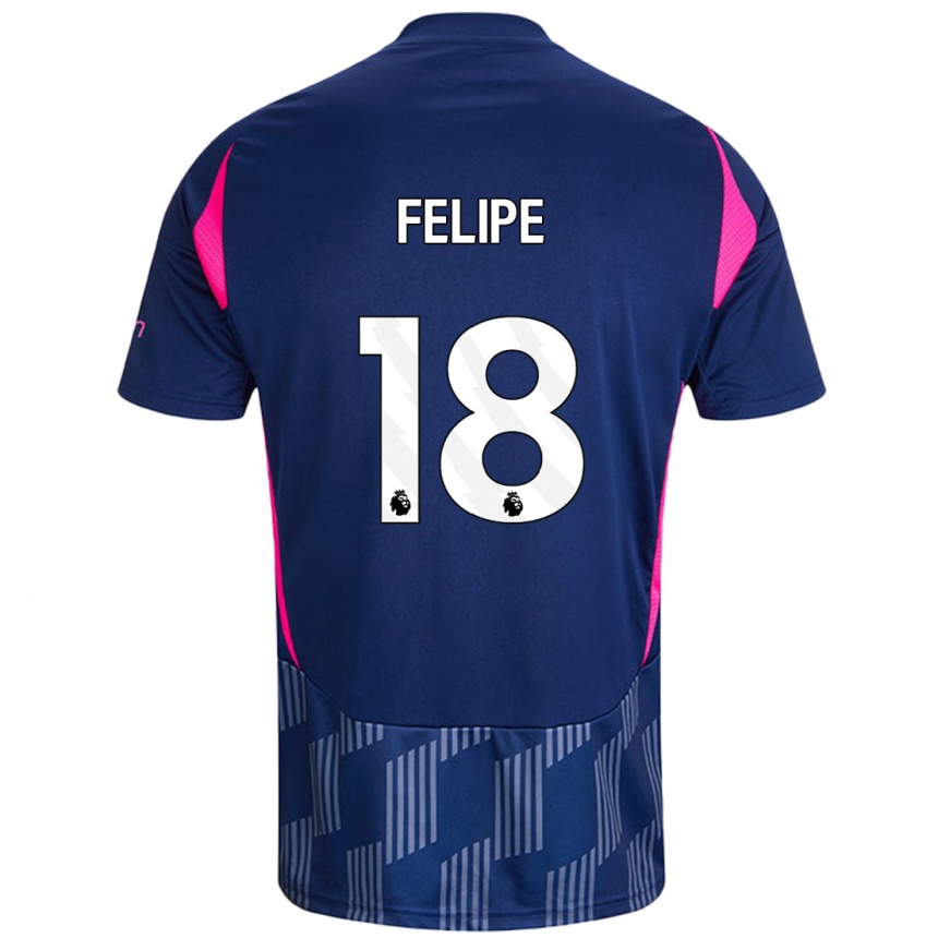 Niño Fútbol Camiseta Felipe #18 Azul Real Rosa 2ª Equipación 2024/25 Perú