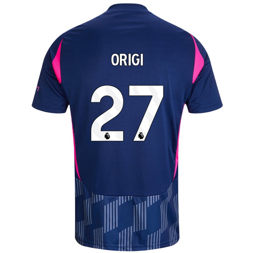 Niño Fútbol Camiseta Divock Origi #27 Azul Real Rosa 2ª Equipación 2024/25 Perú