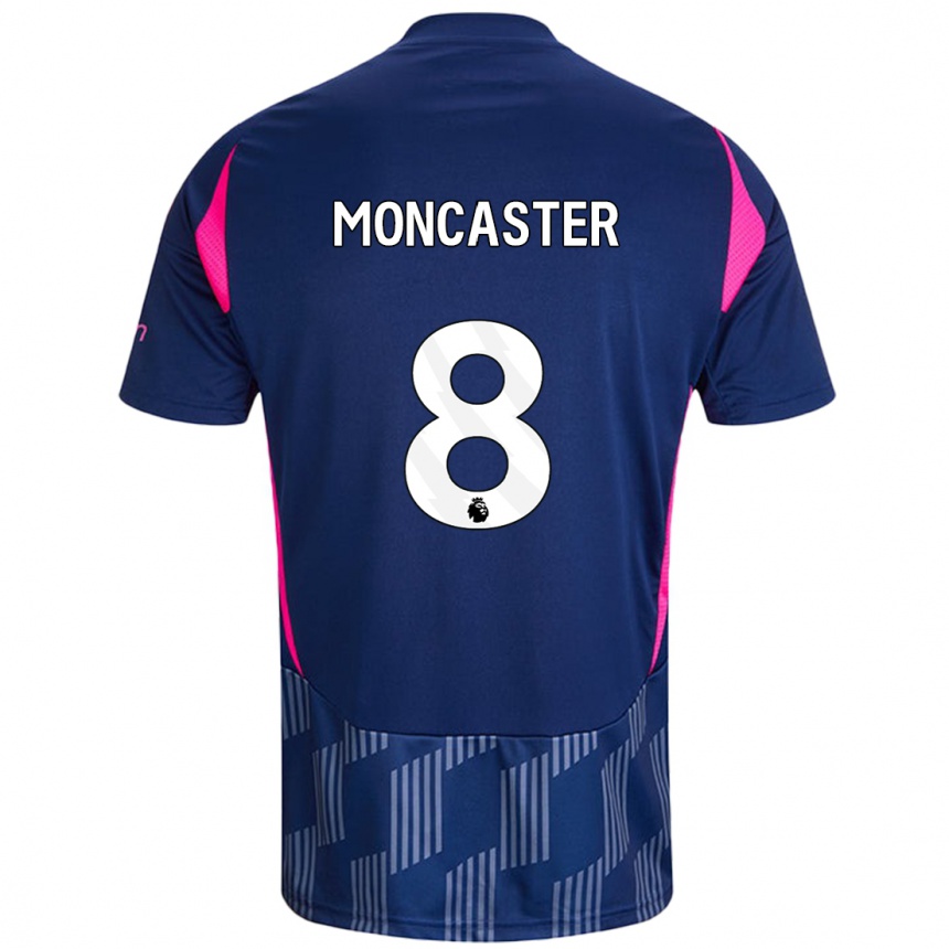 Niño Fútbol Camiseta Mai Moncaster #8 Azul Real Rosa 2ª Equipación 2024/25 Perú