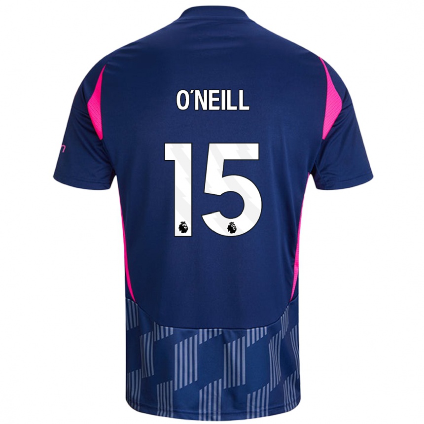 Niño Fútbol Camiseta Laura-Jayne O'neill #15 Azul Real Rosa 2ª Equipación 2024/25 Perú