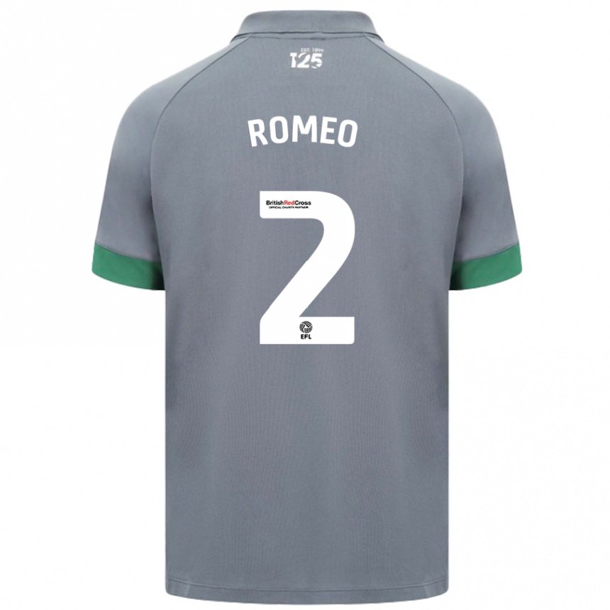 Niño Fútbol Camiseta Mahlon Romeo #2 Gris Oscuro 2ª Equipación 2024/25 Perú