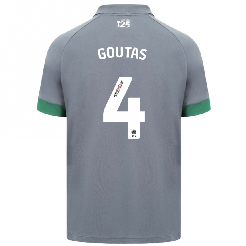 Niño Fútbol Camiseta Dimitrios Goutas #4 Gris Oscuro 2ª Equipación 2024/25 Perú