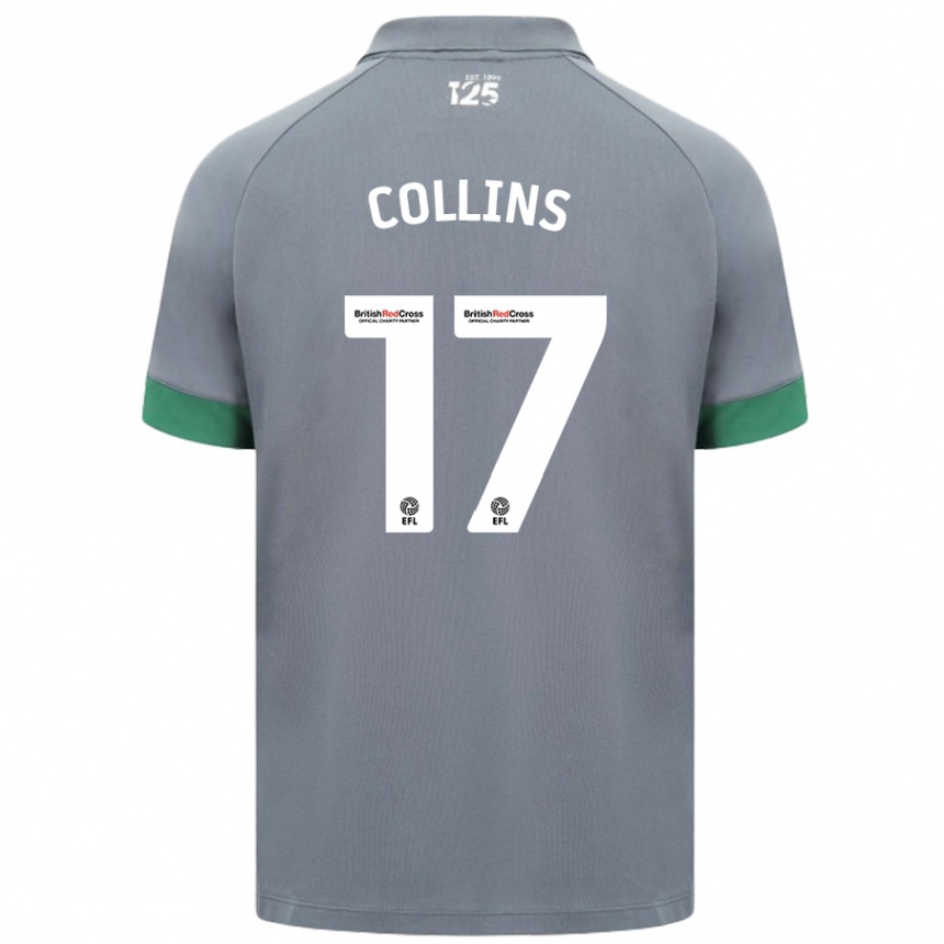 Niño Fútbol Camiseta Jamilu Collins #17 Gris Oscuro 2ª Equipación 2024/25 Perú