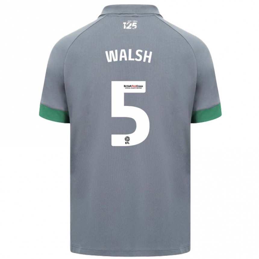 Niño Fútbol Camiseta Siobhan Walsh #5 Gris Oscuro 2ª Equipación 2024/25 Perú