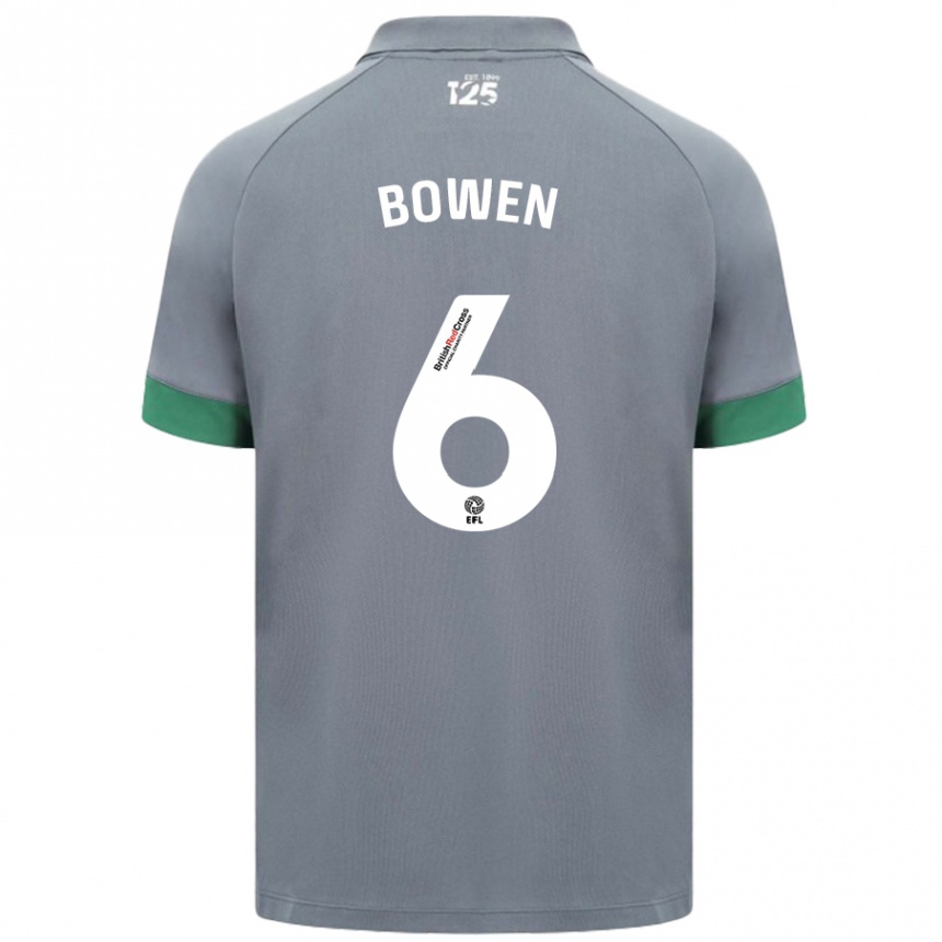 Niño Fútbol Camiseta Megan Bowen #6 Gris Oscuro 2ª Equipación 2024/25 Perú