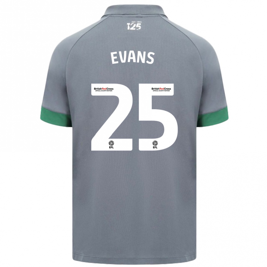 Niño Fútbol Camiseta Kieron Evans #25 Gris Oscuro 2ª Equipación 2024/25 Perú