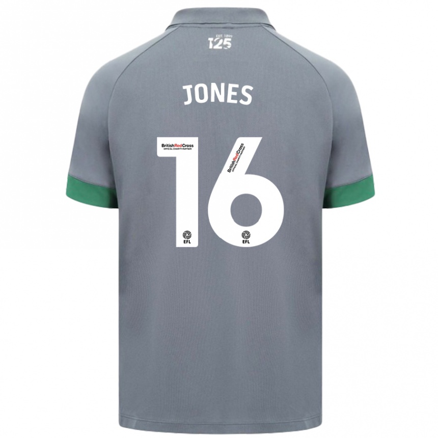 Niño Fútbol Camiseta Ellie Jones #16 Gris Oscuro 2ª Equipación 2024/25 Perú