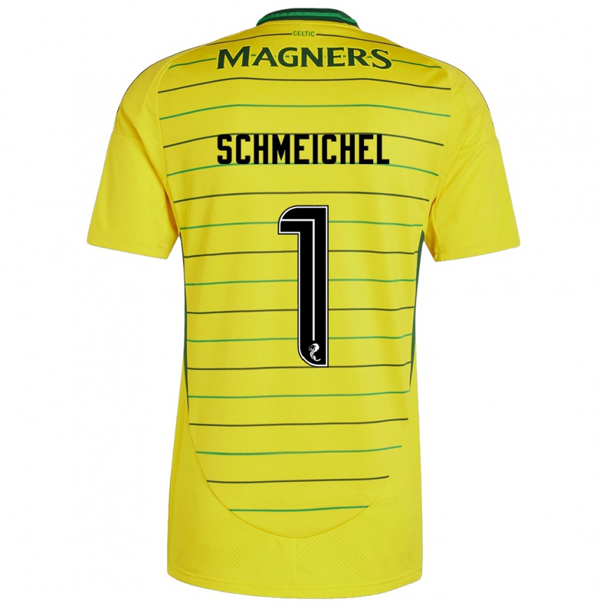 Niño Fútbol Camiseta Kasper Schmeichel #1 Amarillo 2ª Equipación 2024/25 Perú