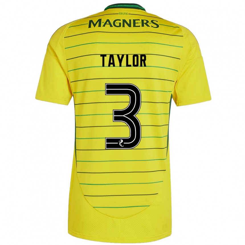 Niño Fútbol Camiseta Greg Taylor #3 Amarillo 2ª Equipación 2024/25 Perú