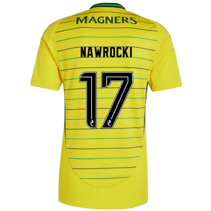 Niño Fútbol Camiseta Maik Nawrocki #17 Amarillo 2ª Equipación 2024/25 Perú