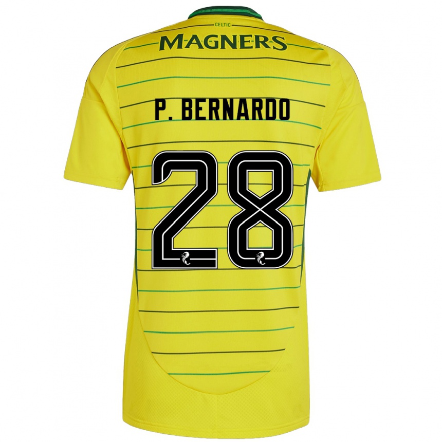 Niño Fútbol Camiseta Paulo Bernardo #28 Amarillo 2ª Equipación 2024/25 Perú