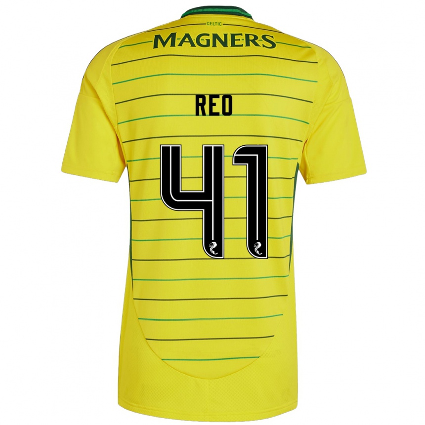 Niño Fútbol Camiseta Reo Hatate #41 Amarillo 2ª Equipación 2024/25 Perú