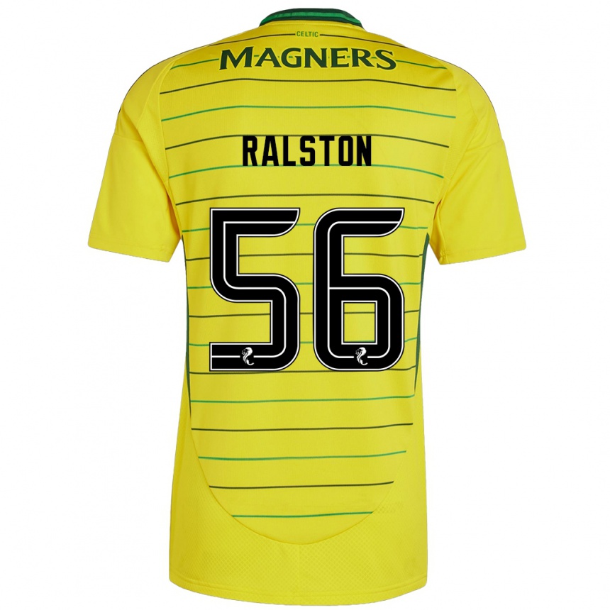 Niño Fútbol Camiseta Anthony Ralston #56 Amarillo 2ª Equipación 2024/25 Perú