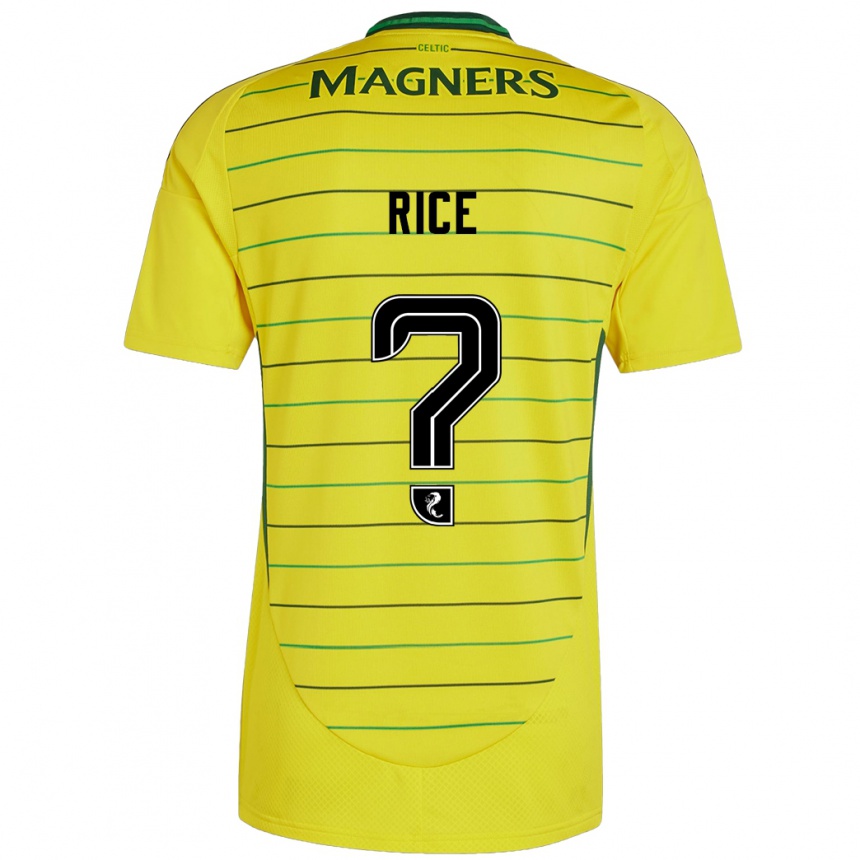 Niño Fútbol Camiseta Aidan Rice #0 Amarillo 2ª Equipación 2024/25 Perú