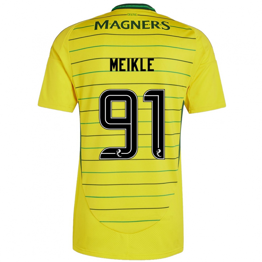 Niño Fútbol Camiseta Jamie Meikle #91 Amarillo 2ª Equipación 2024/25 Perú