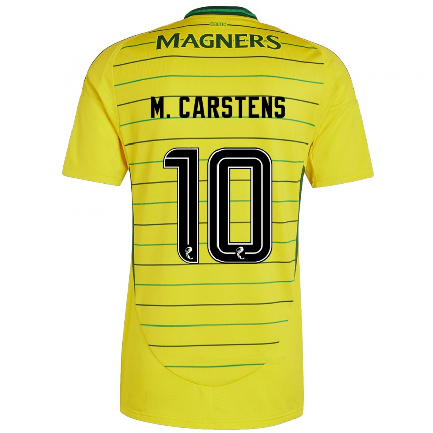 Niño Fútbol Camiseta Mathilde Carstens #10 Amarillo 2ª Equipación 2024/25 Perú