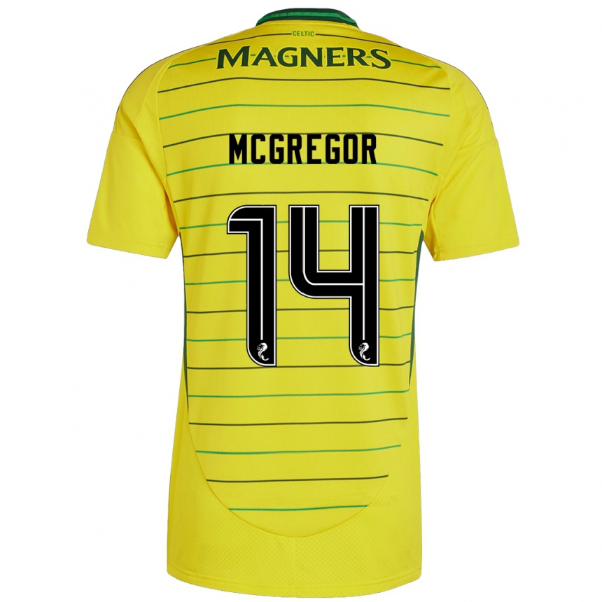 Niño Fútbol Camiseta Shannon Mcgregor #14 Amarillo 2ª Equipación 2024/25 Perú