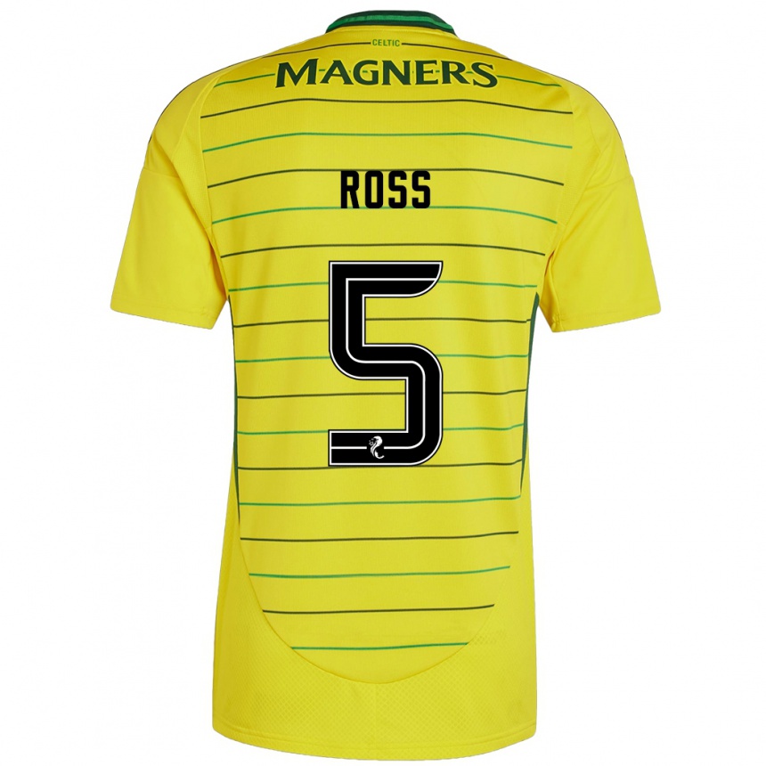 Niño Fútbol Camiseta Natalie Ross #5 Amarillo 2ª Equipación 2024/25 Perú