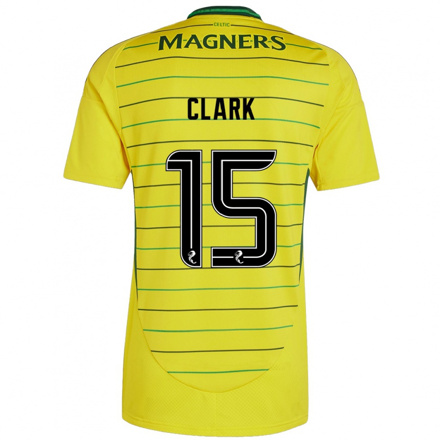 Niño Fútbol Camiseta Kelly Clark #15 Amarillo 2ª Equipación 2024/25 Perú